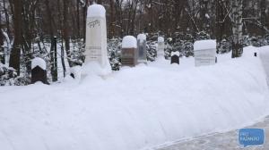 В парке Горького засыпали снегом могилы Галиаскара Камала и Хади Такташа - Похоронный портал