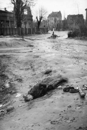 Немецкий ополченец, убитый на улице городка - Похоронный портал