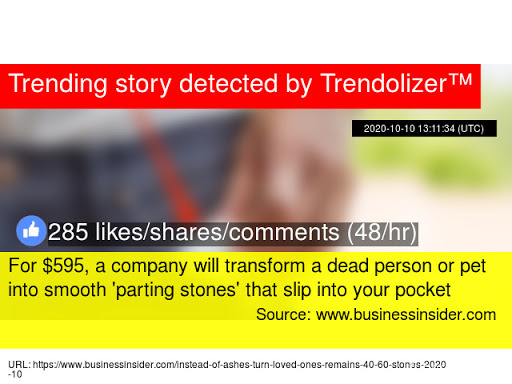 For $595, a company will transform a dead person or pet into smooth 'parting stones' that slip into your pocket - Похоронный портал
