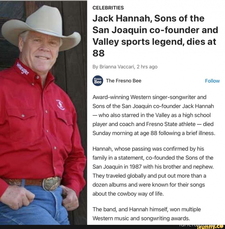 Jack Hannah, Valley musician, athlete, coach has died - Похоронный портал