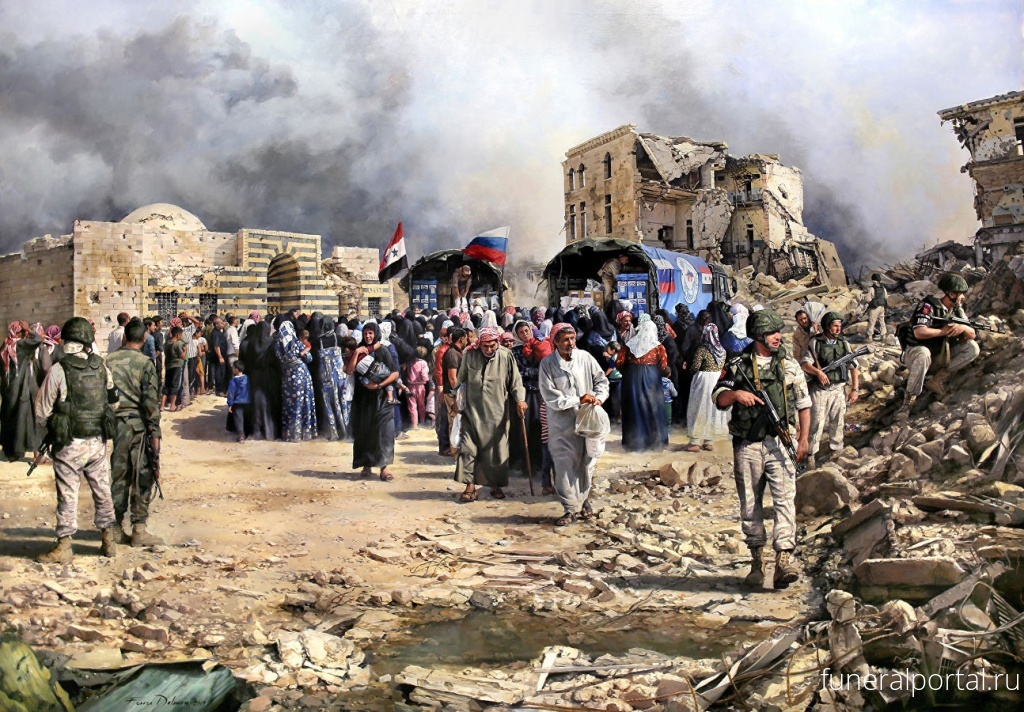 Испанский художник представил картину о российских военных в Сирии